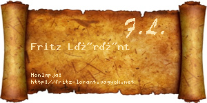 Fritz Lóránt névjegykártya