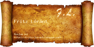 Fritz Lóránt névjegykártya